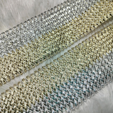 Gold And Silver Zari Exquisite Metallic Borders
