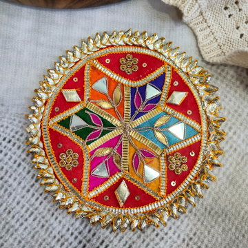 Red Embellished Gota Patti Patch (12 Pieces)