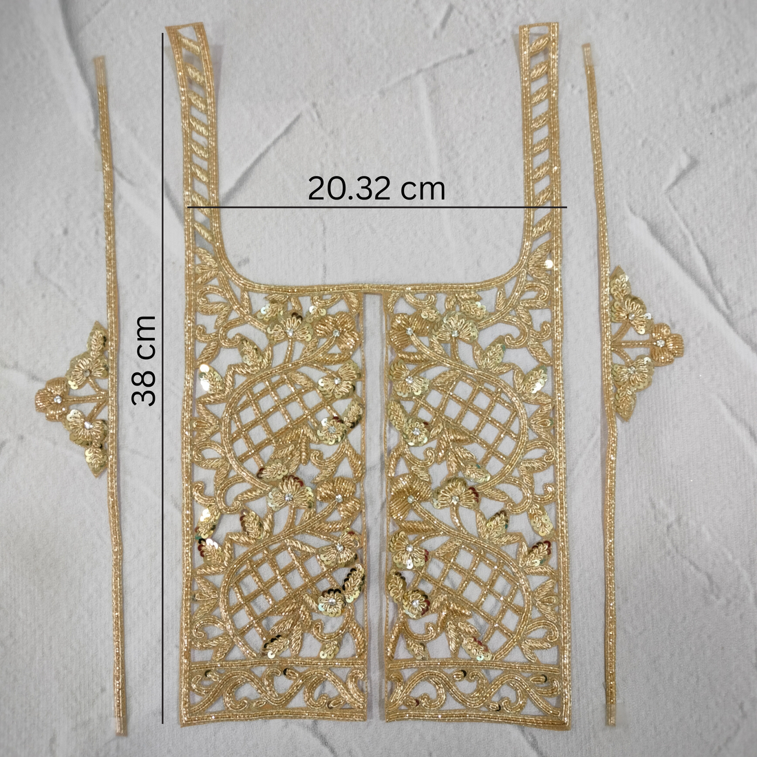 Handcrafted Gold Zardozi Neck Patch Set