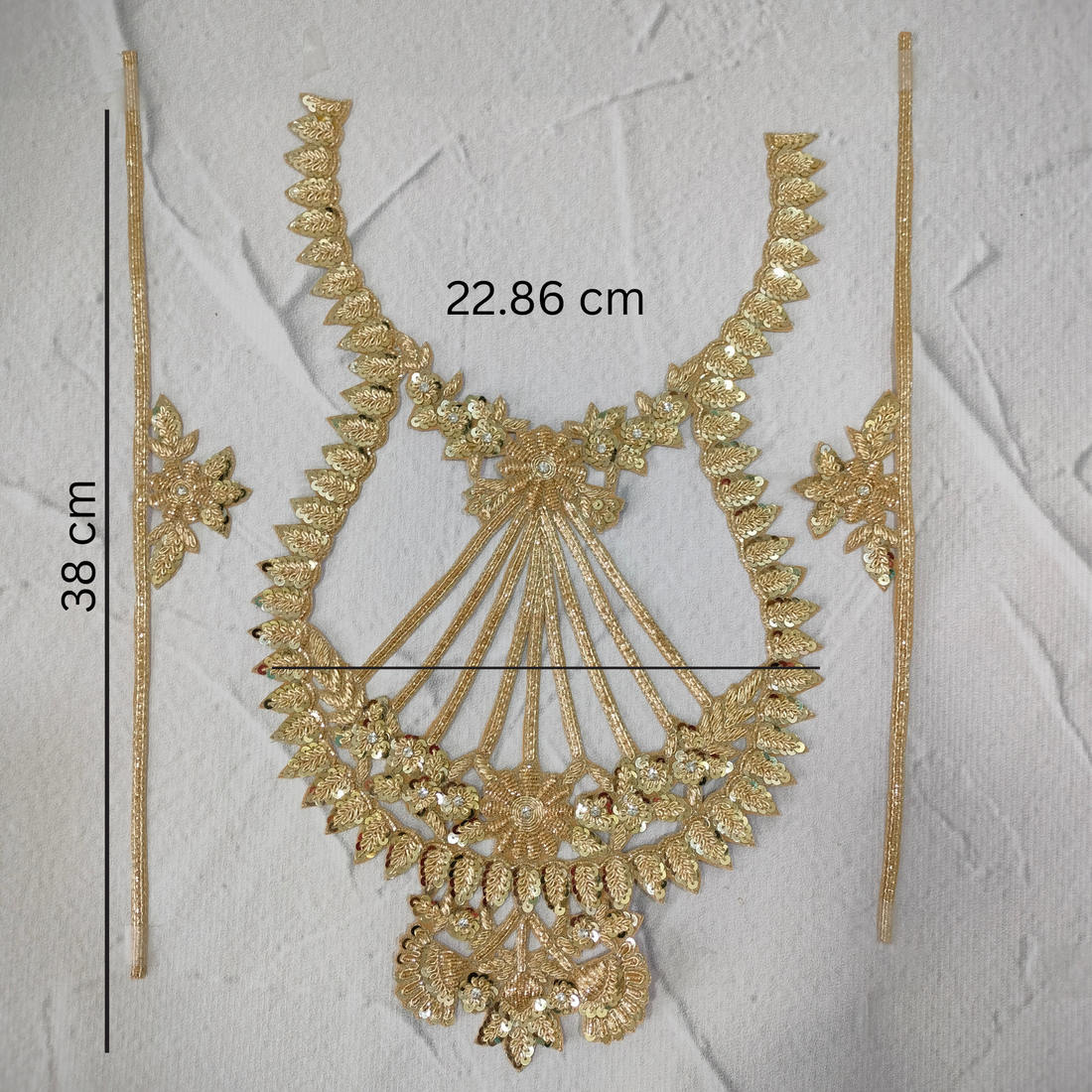 Handcrafted Gold Zardozi Neck Patch Set