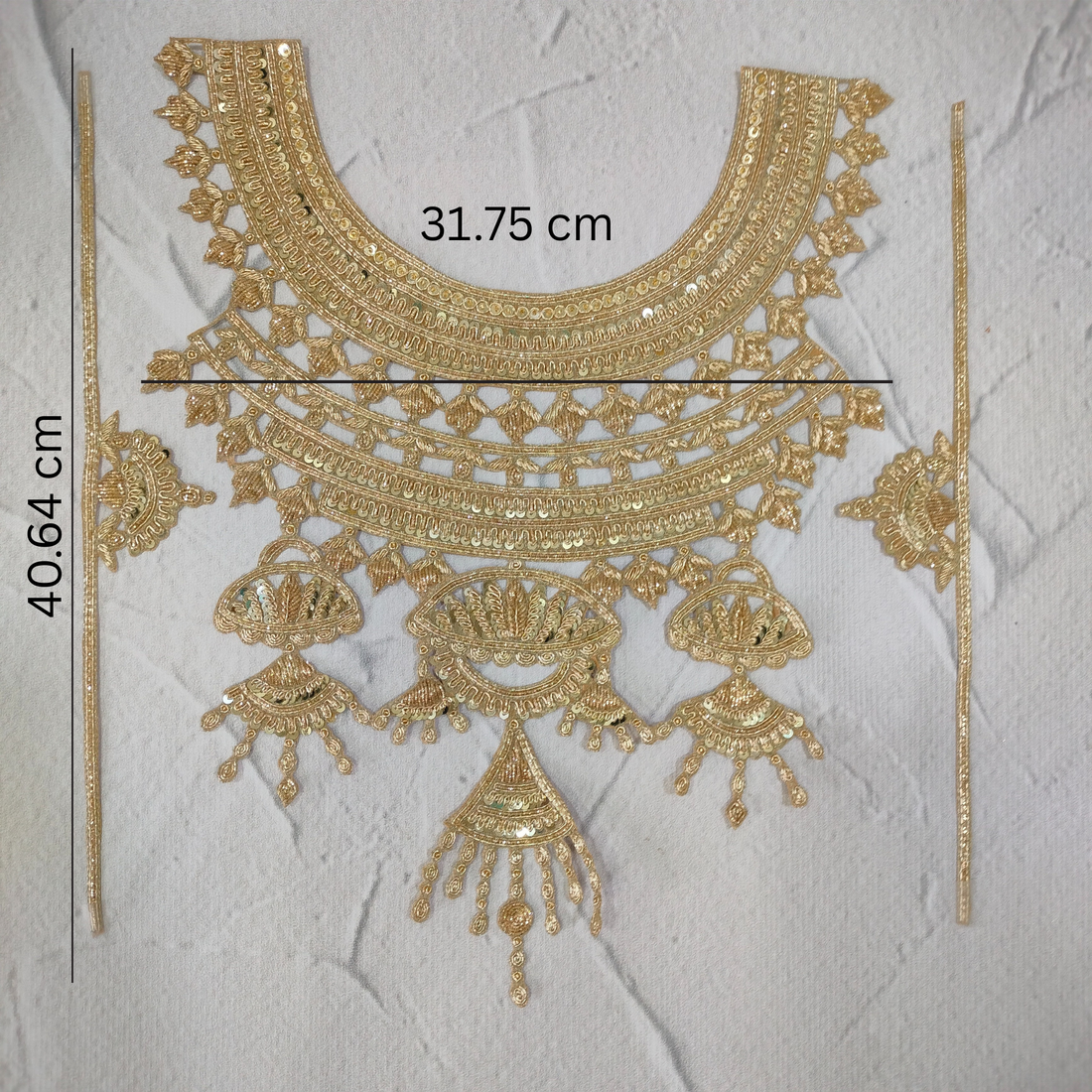 Handcrafted Gold Zardozi Neck Patch Set