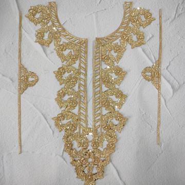 Handcrafted Gold Zardozi Neck Patch Set
