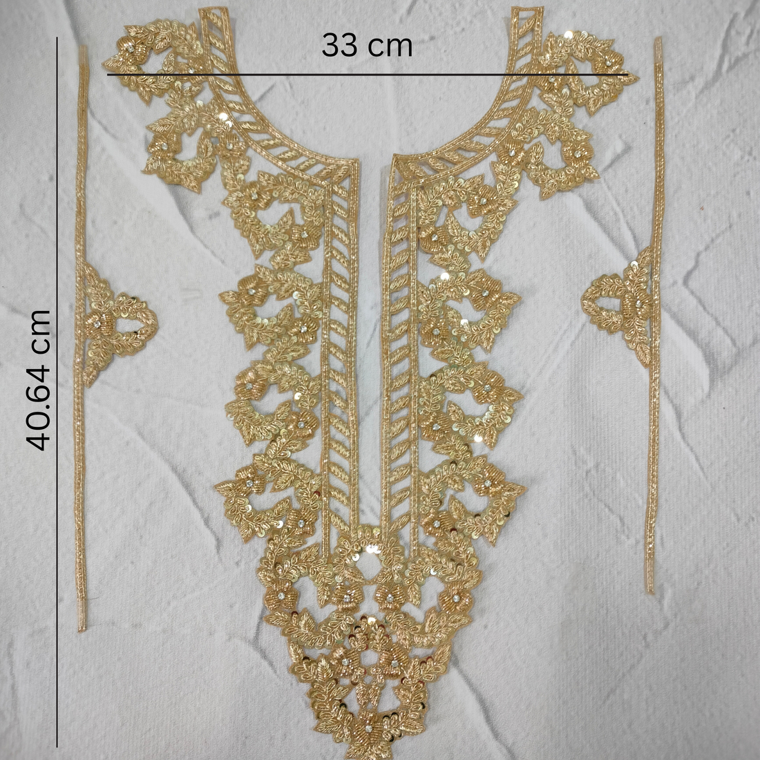 Handcrafted Gold Zardozi Neck Patch Set