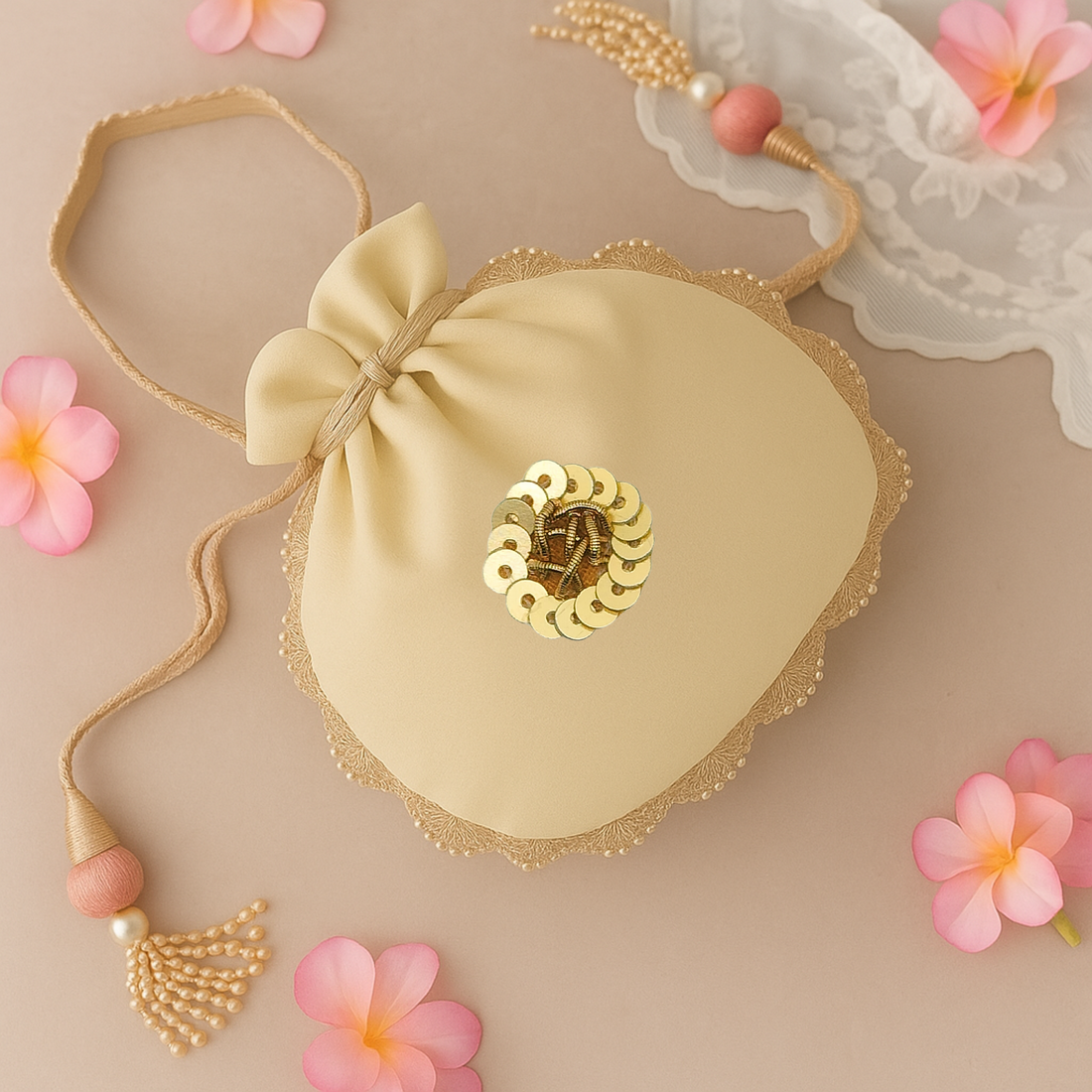 Vintage Antique Gold Sequin Zardosi Patch