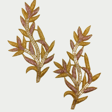 Handcrafted Golden & Rose Gold Zardozi Patch (6-12 Pieces)
