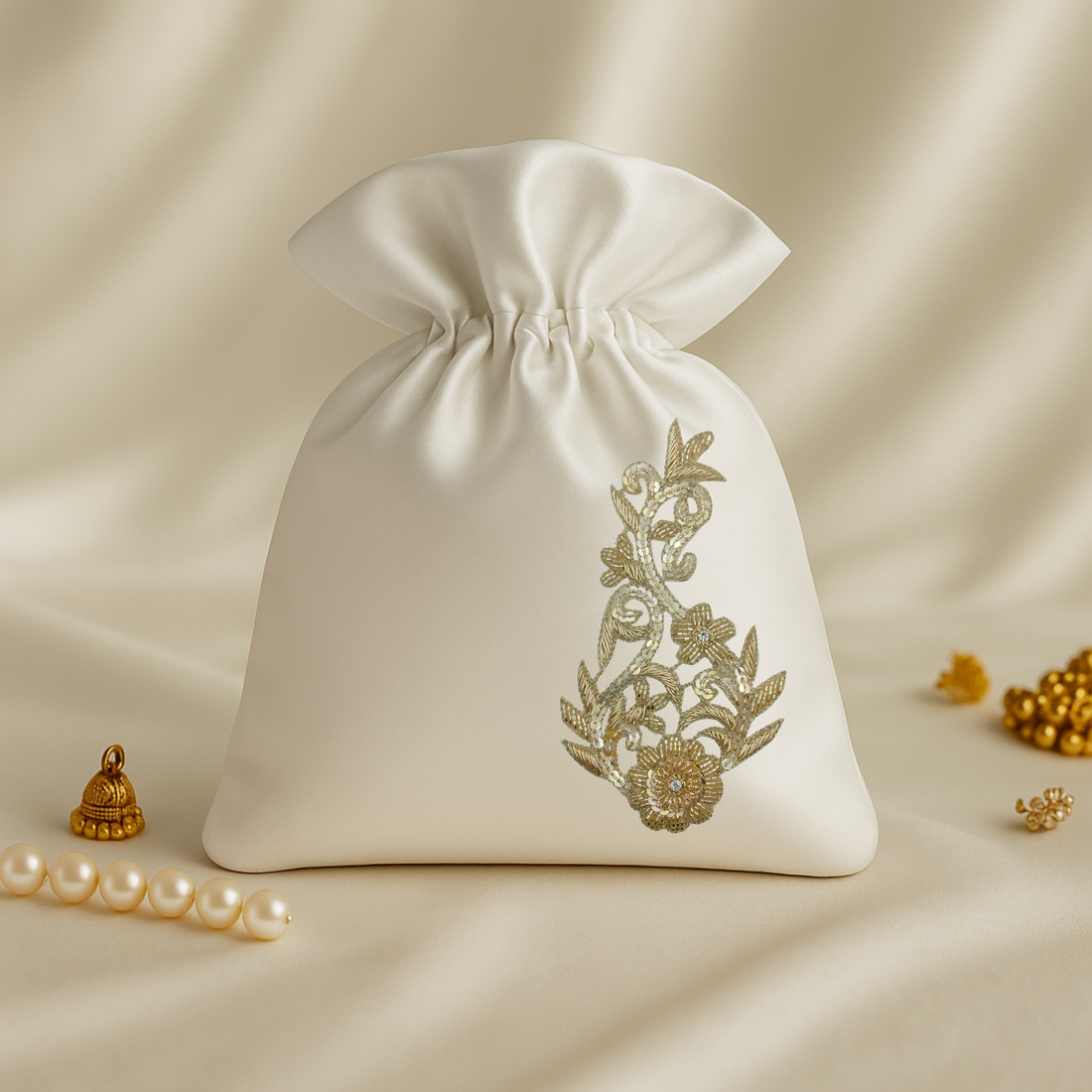 Handcrafted Water Gold Zardozi Patch (6-12 Pieces)