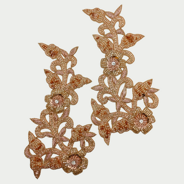 Handcrafted Rose Gold Zardozi Patch (6-12 Pieces)
