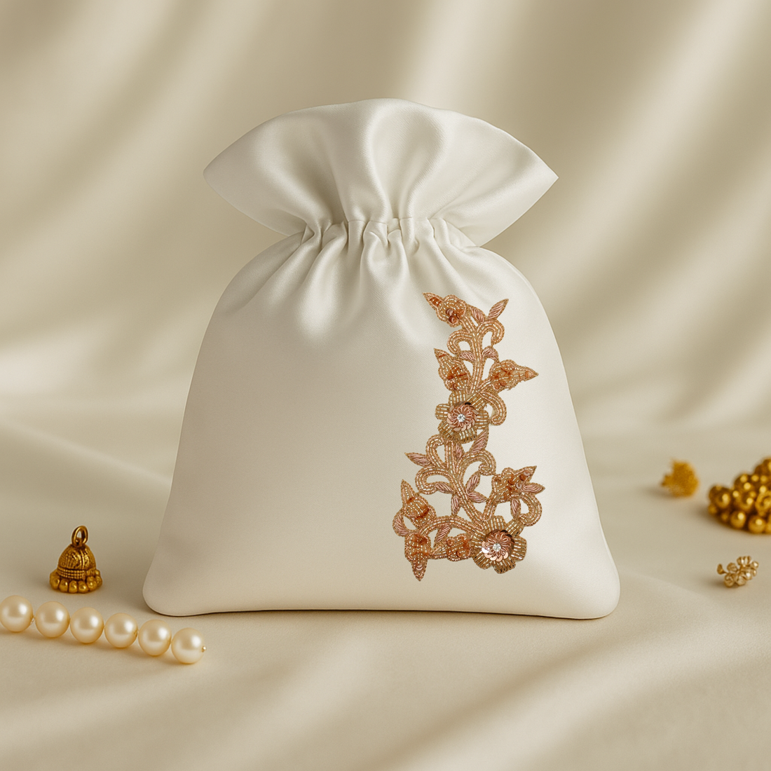 Handcrafted Rose Gold Zardozi Patch (6-12 Pieces)