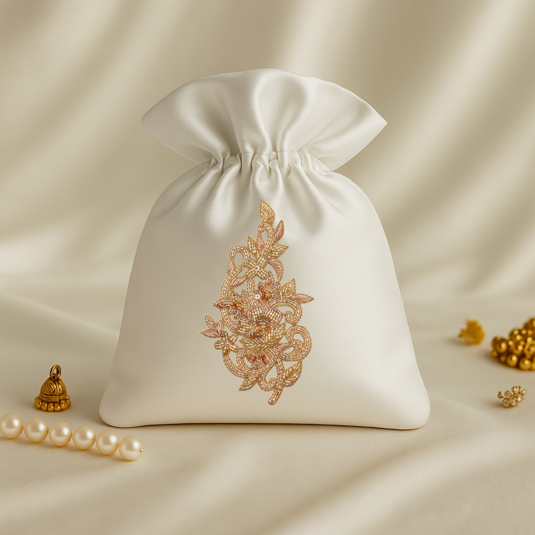 Handcrafted Rose Gold Zardozi Patch (6-12 Pieces)