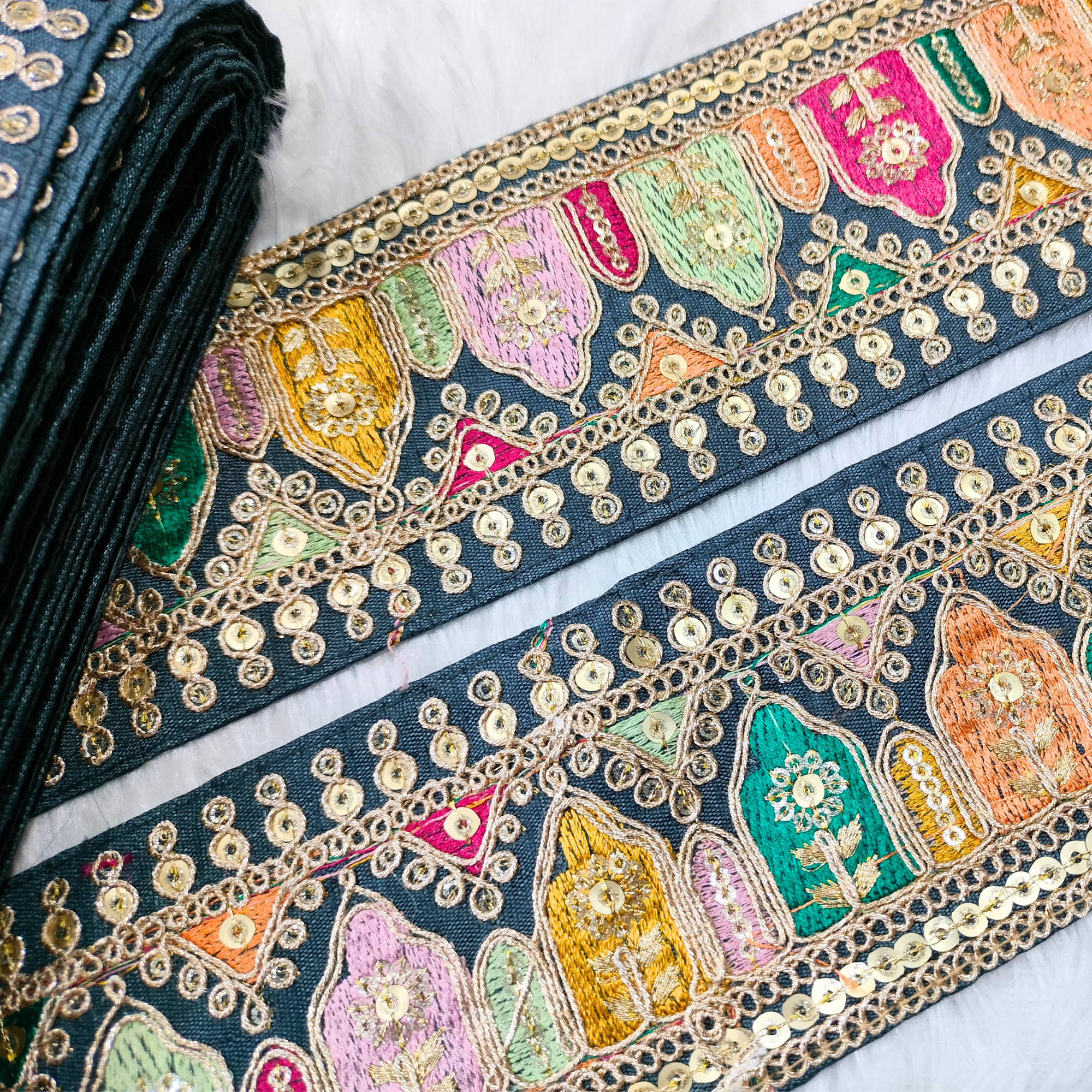 Multicolor Embroidered Lace