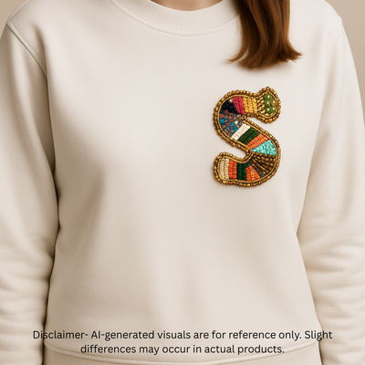 Color burst Alphabet 'S' Handmade Patch hover