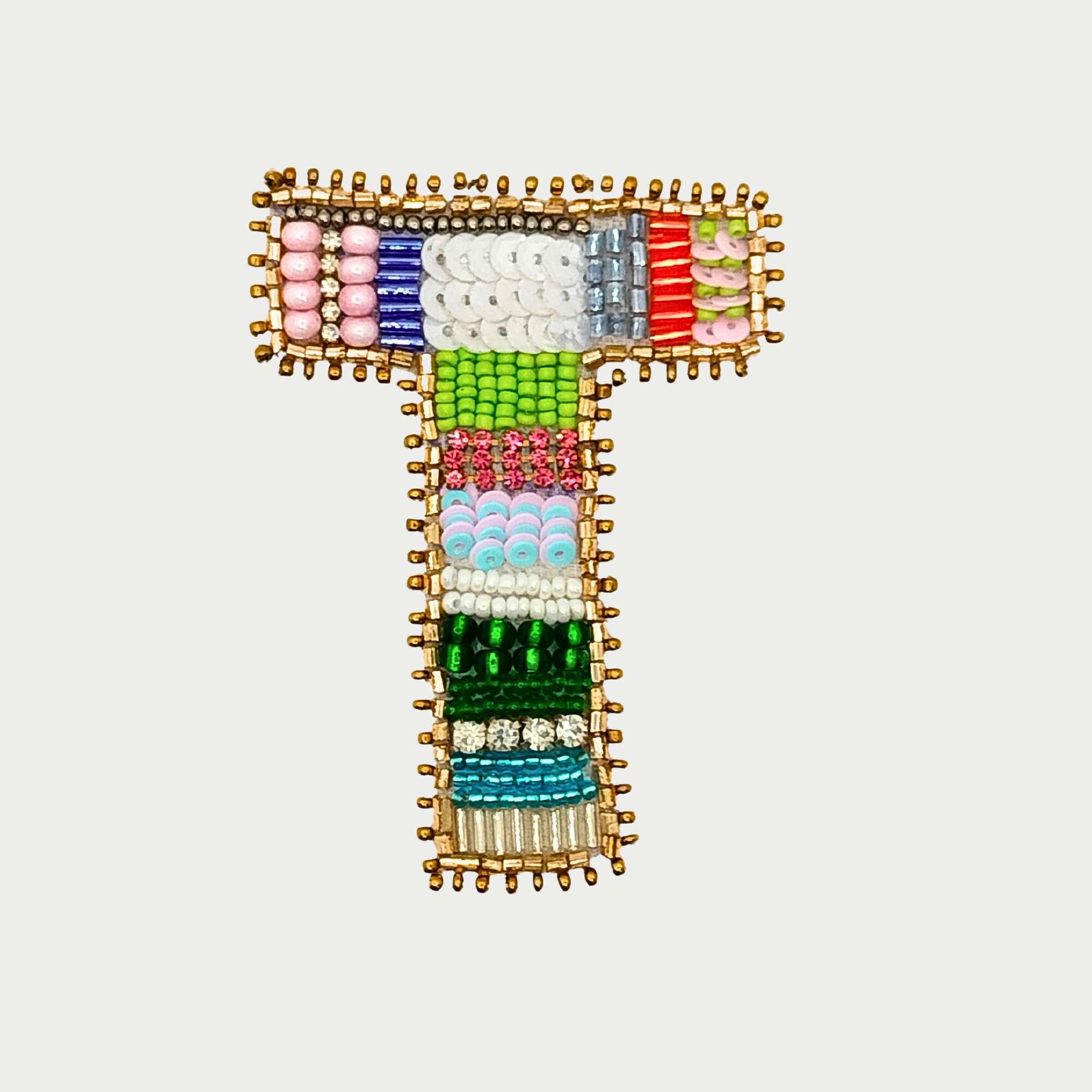 Color burst Alphabet 'T' Handmade Patch