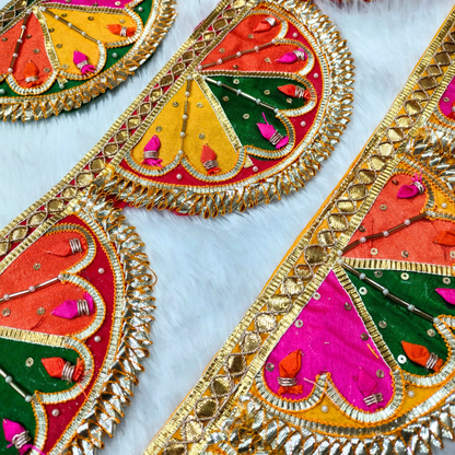Traditional Yellow Multicolor Gota Trim