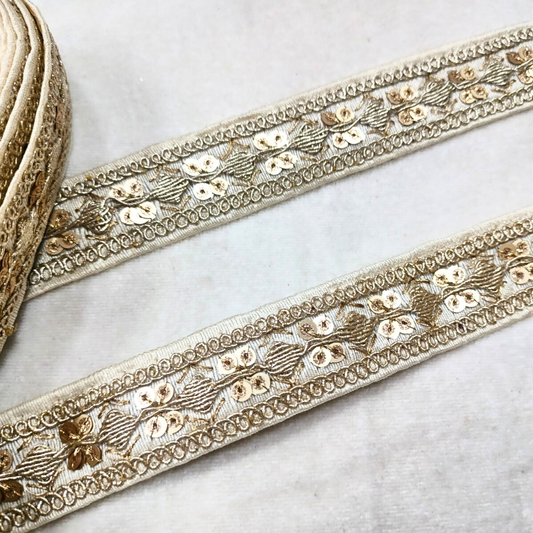 Beige Fancy Embellished Trim