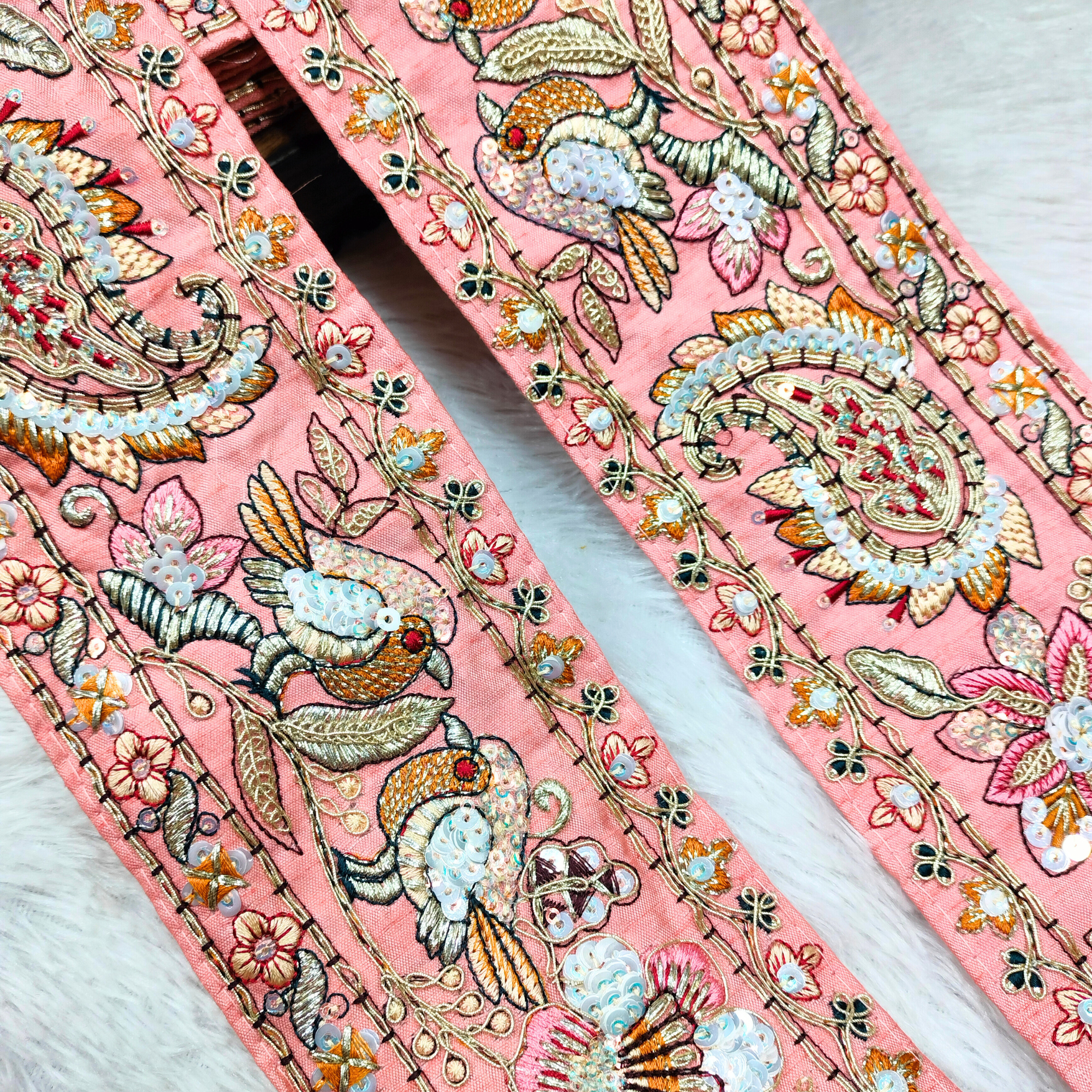 Heritage Floral Hand-Embroidered Lace