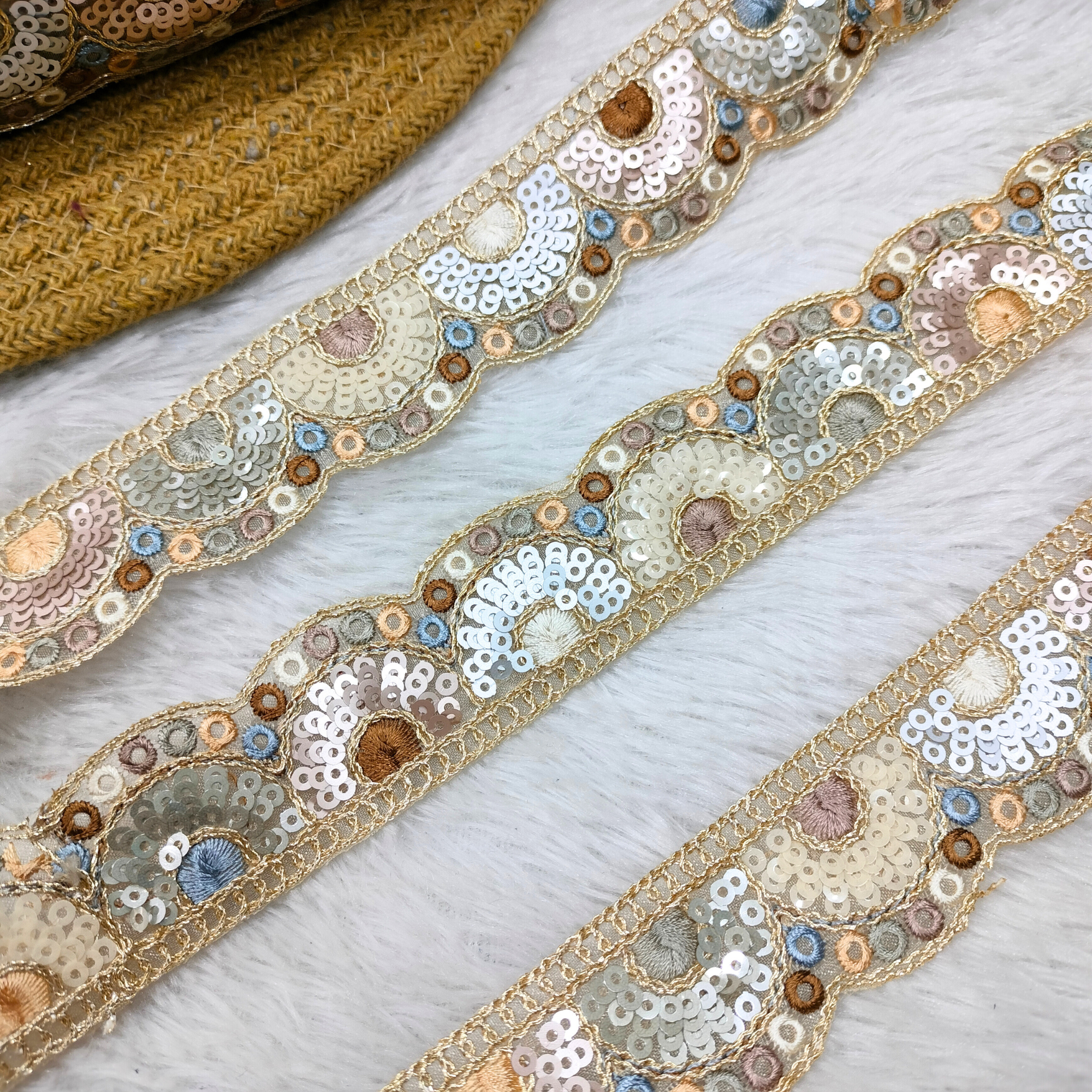 Pastel Half-Moon Designer Lace