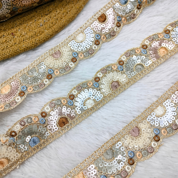 Pastel Half-Moon Designer Lace