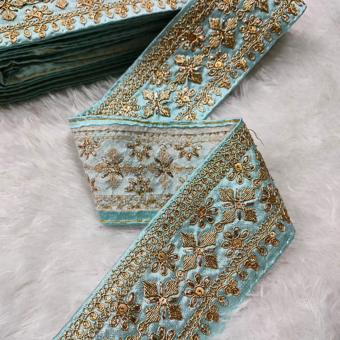 Light Blue Fancy Embellished Trim