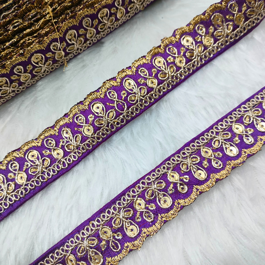 Fancy Purple Zari Trim
