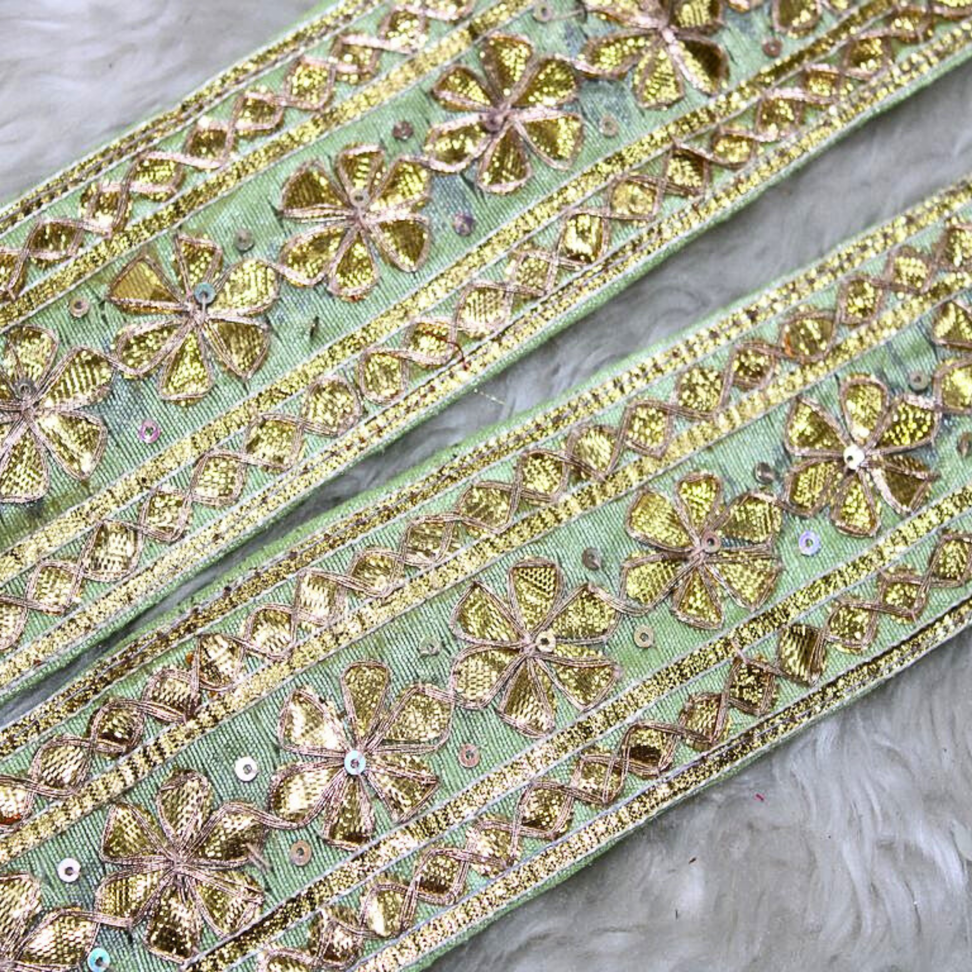 Gota Patti Floral Border