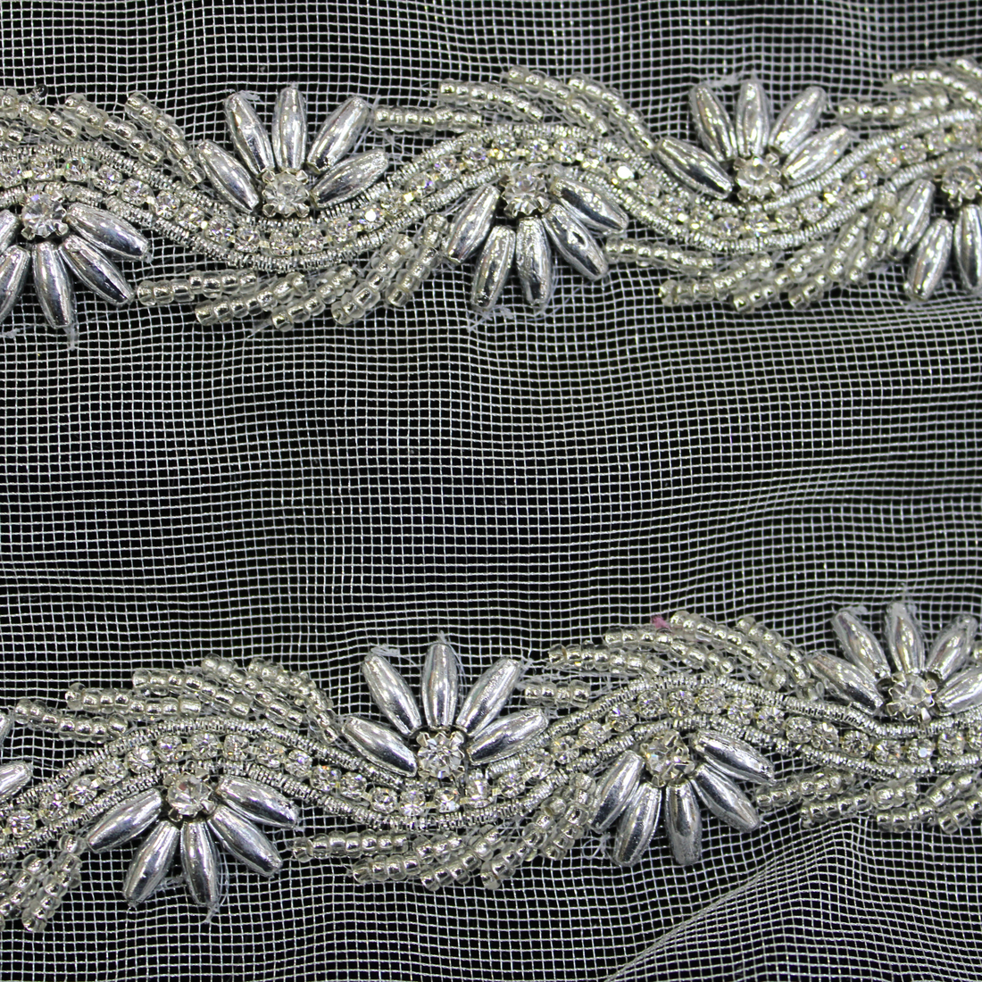 Beads & Stone Embellished Handwork Lace