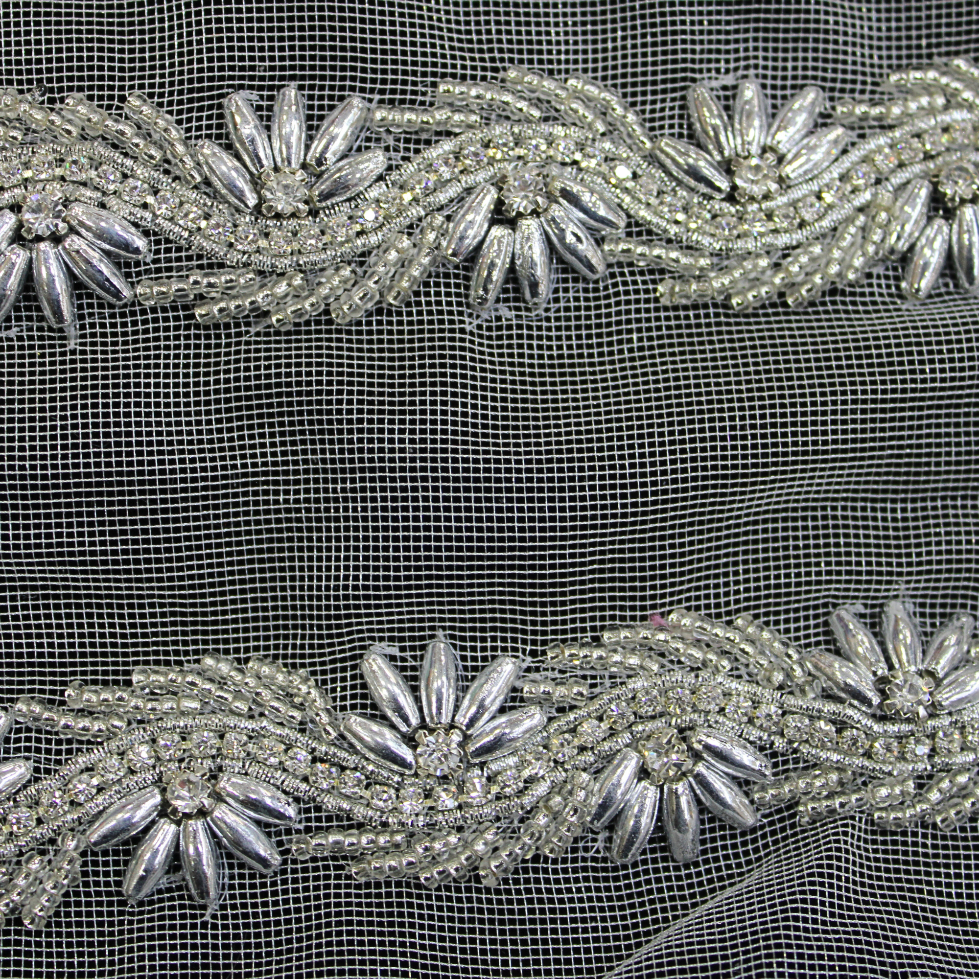 Beads & Stone Embellished Handwork Lace