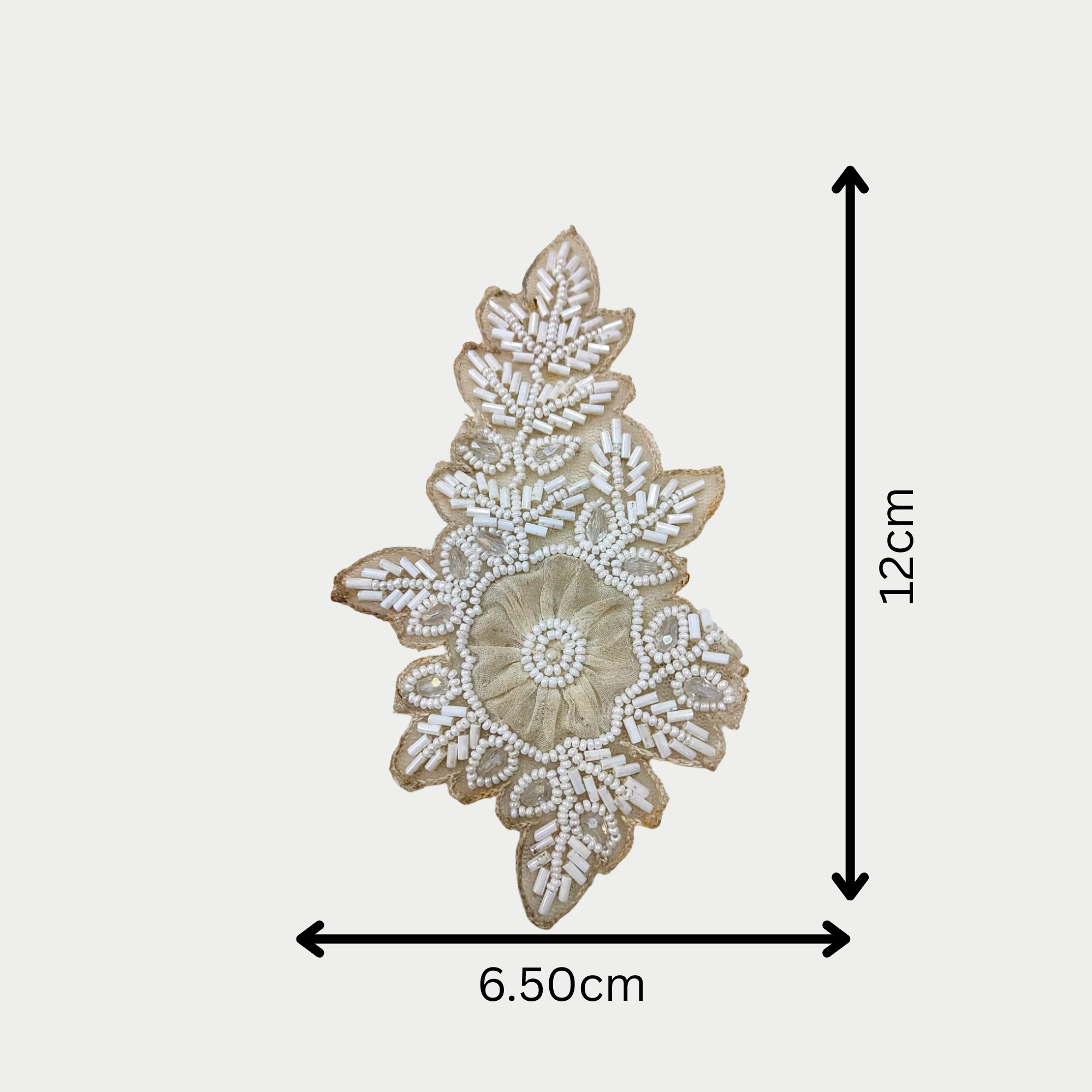 White Pearl Floral Hand-Embroidered Patch