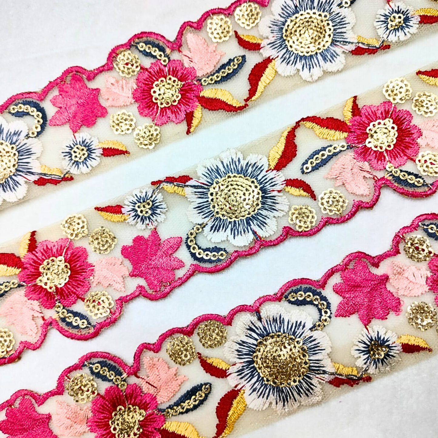 Charming Floral Embroidery Trim