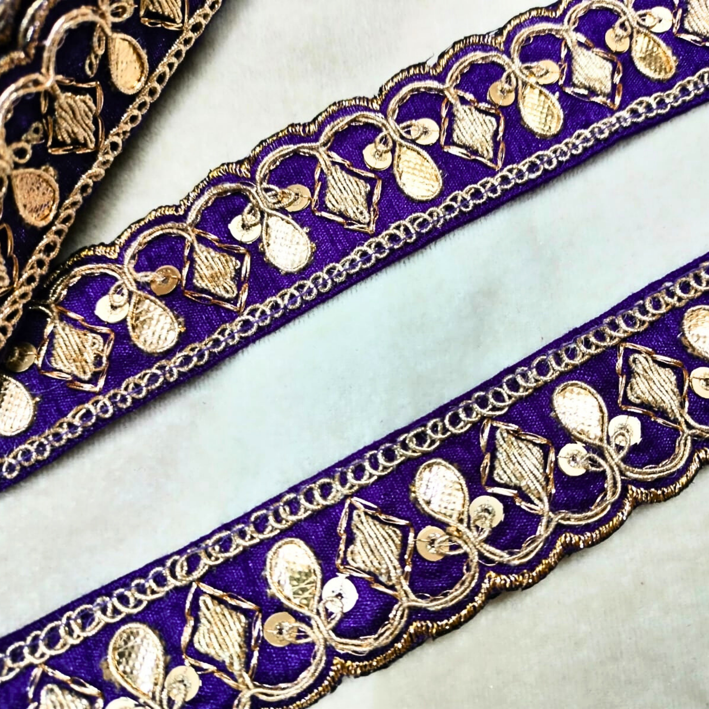 Voilet Fancy Embellished Trim