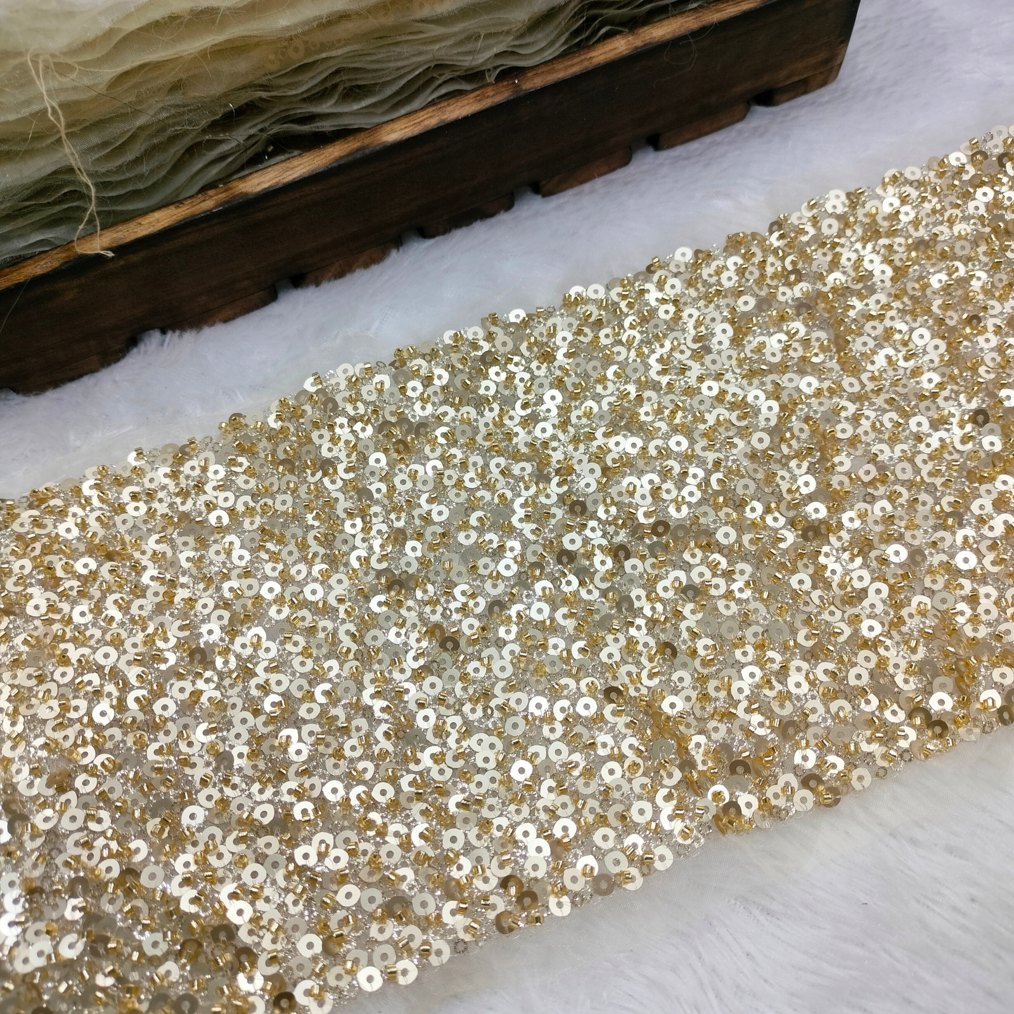 Sequin Lace Trim on Net |