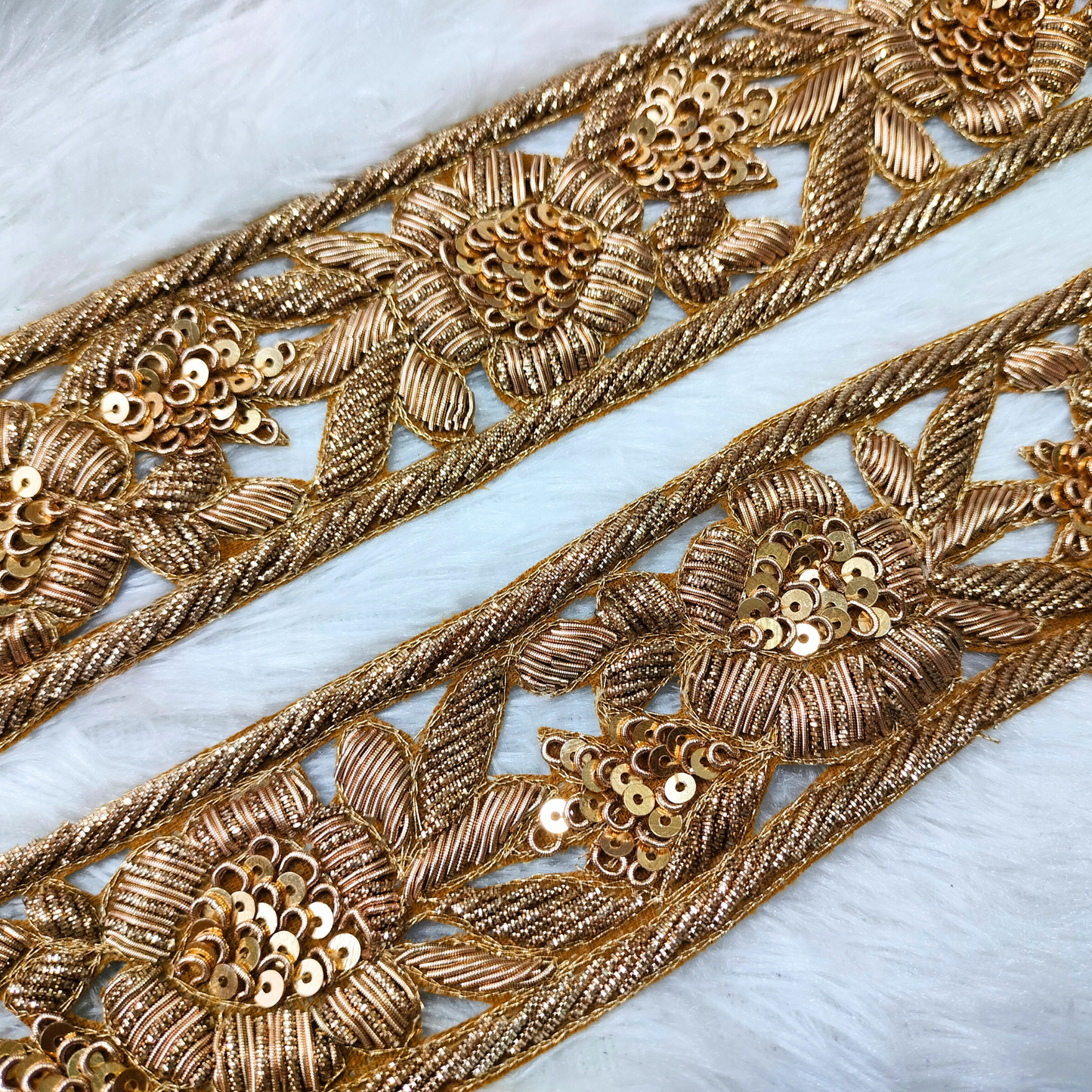 Golden Handcrafted Zardozi Trim