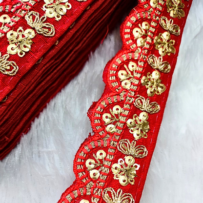 Red Fancy Embellished Trim