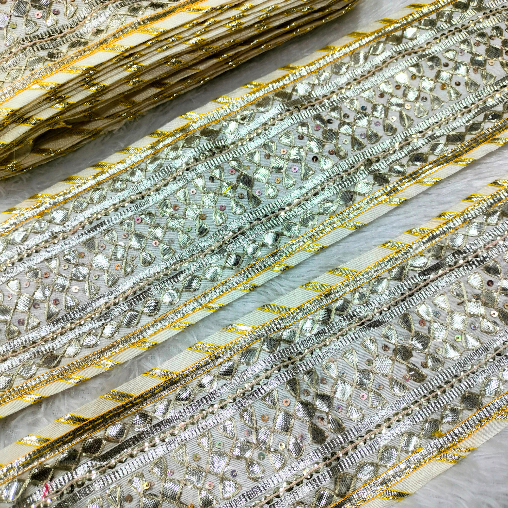 Geometric Sequin Embroidered Lace