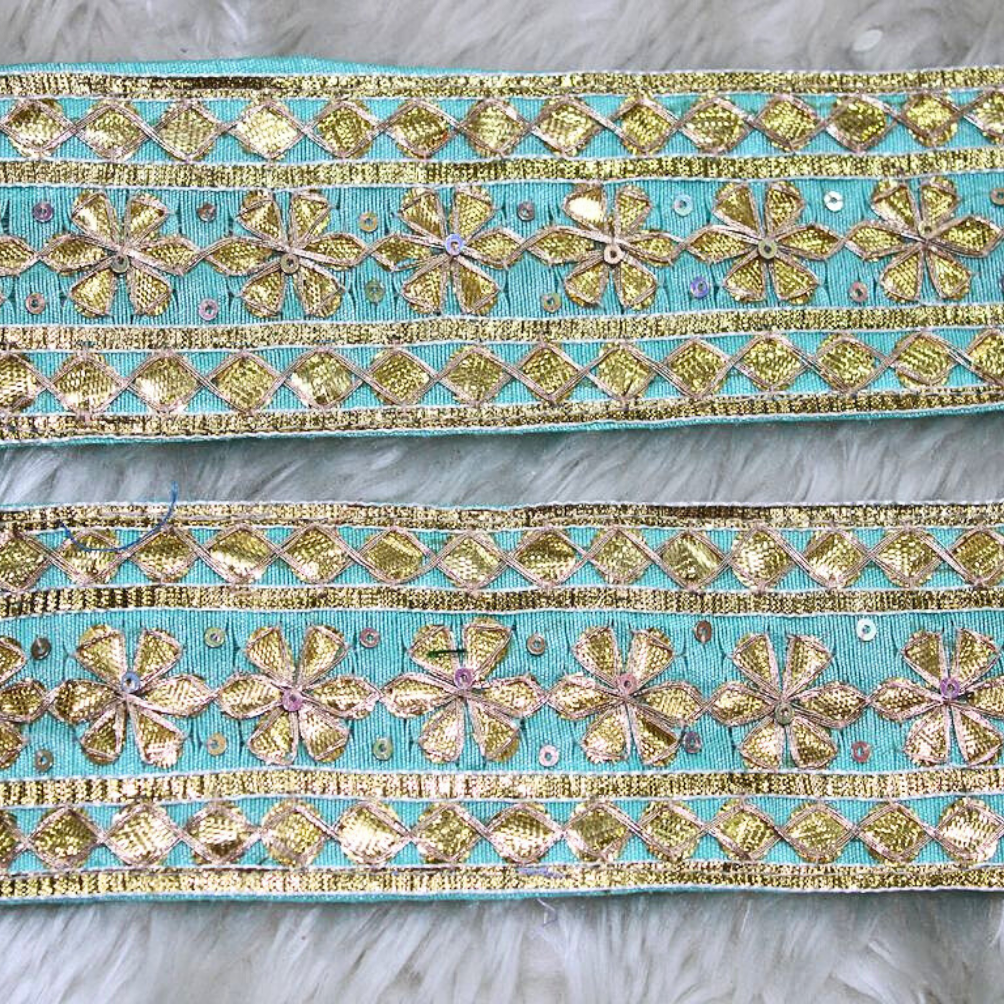 Gota Patti Floral Border