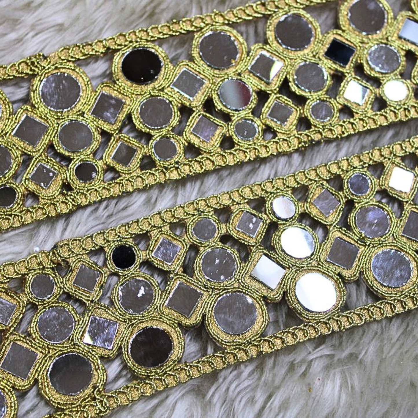 Elegant Gold Mirror Work Trim