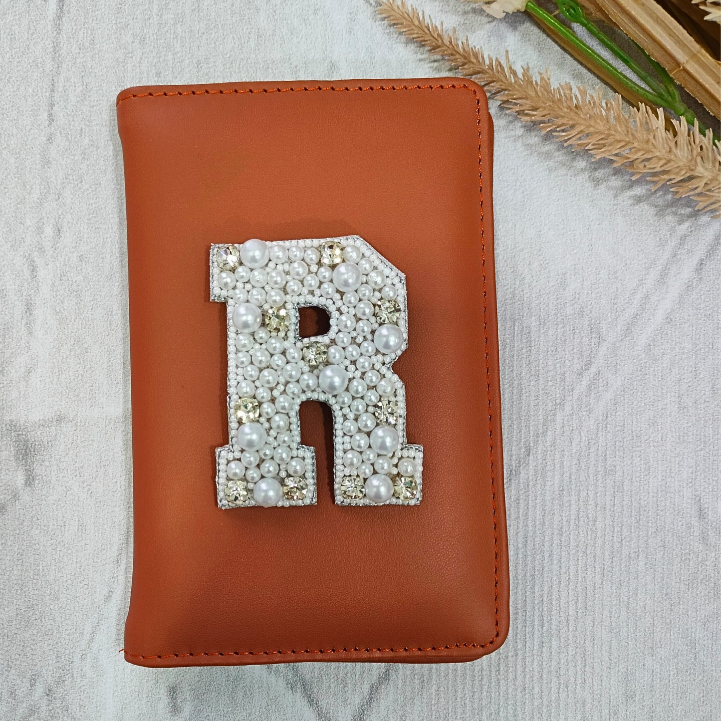 Stone & Pearl Alphabet 'R' Patch