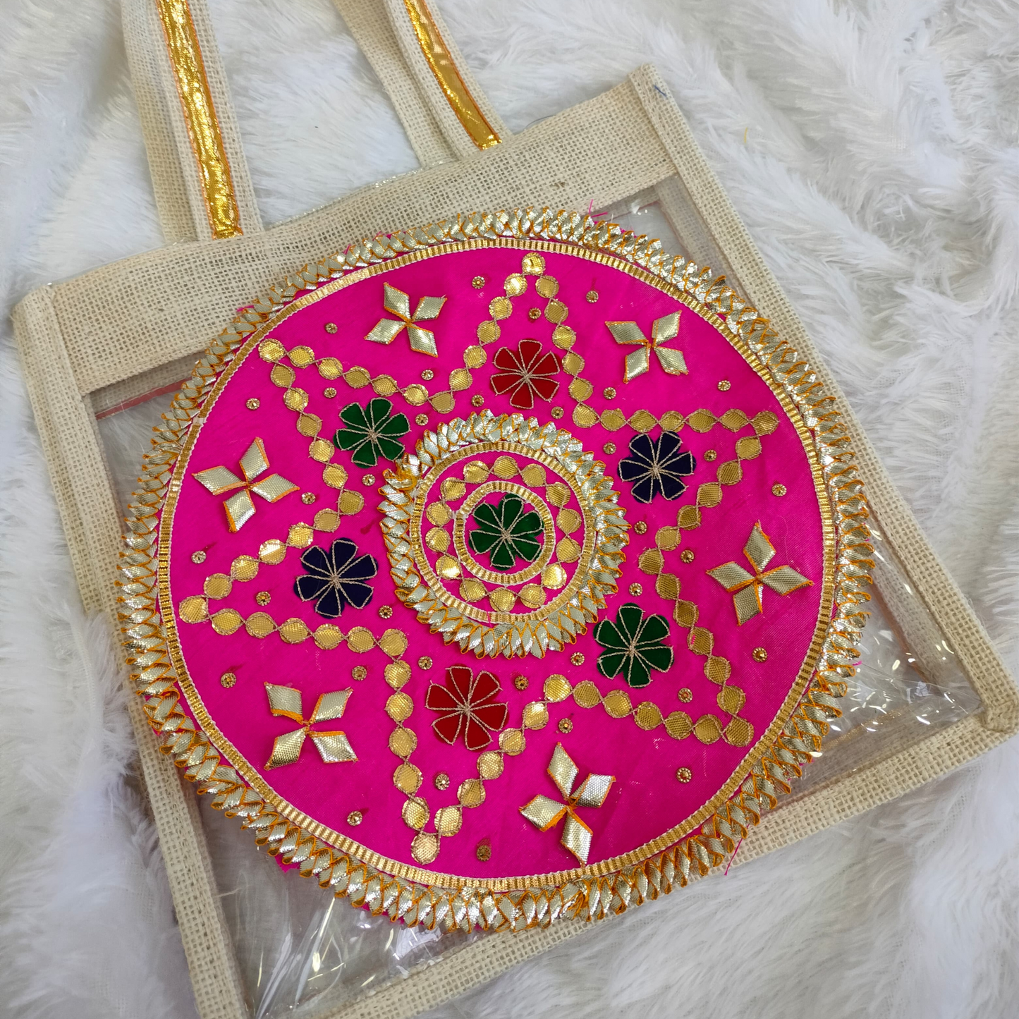 Pink Embellished Gota Patch (6 Pieces)