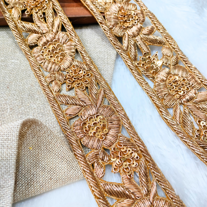 Golden Handcrafted Zardozi Trim