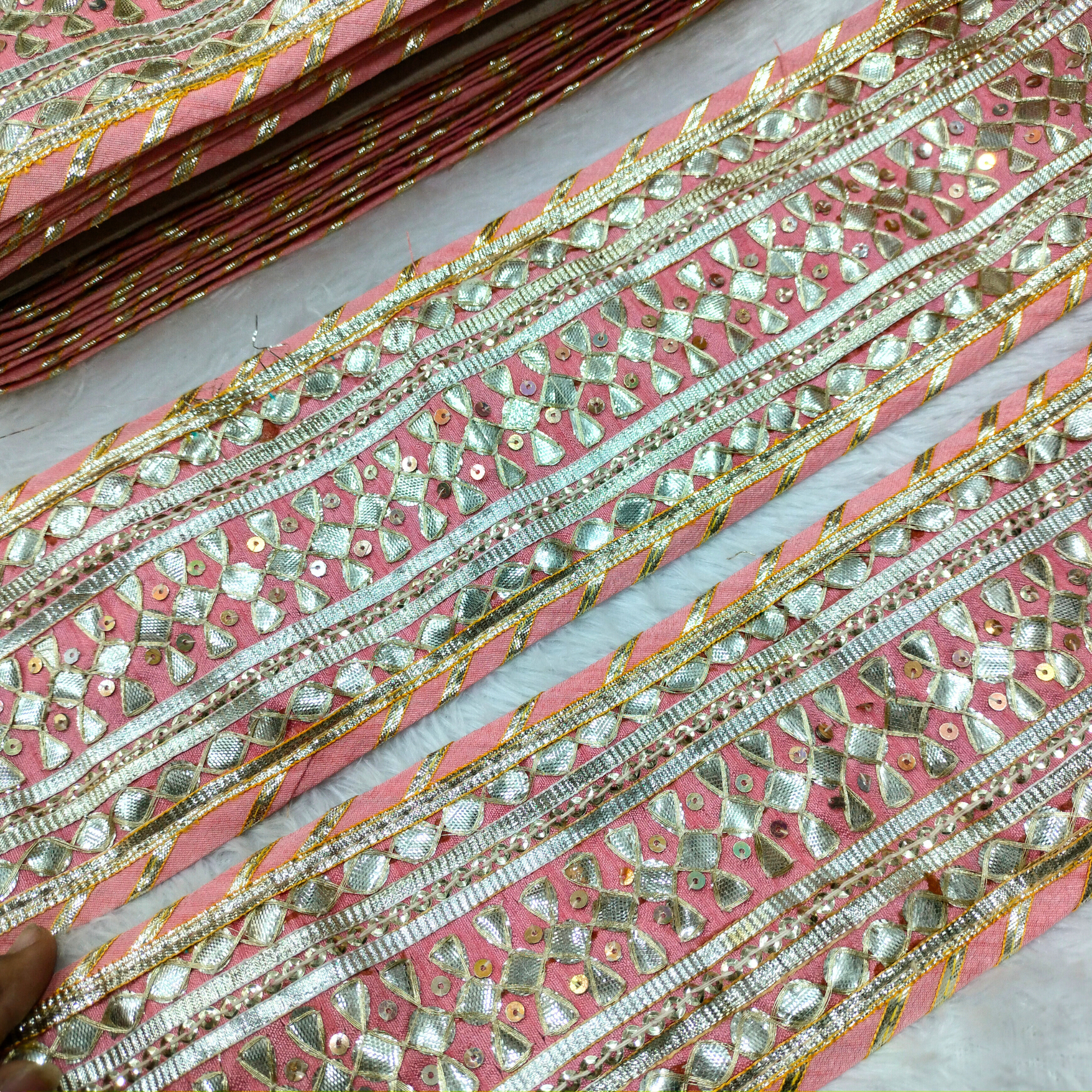 Geometric Sequin Embroidered Lace