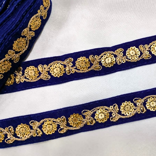 Royal Blue Fancy Sequin Work Trim