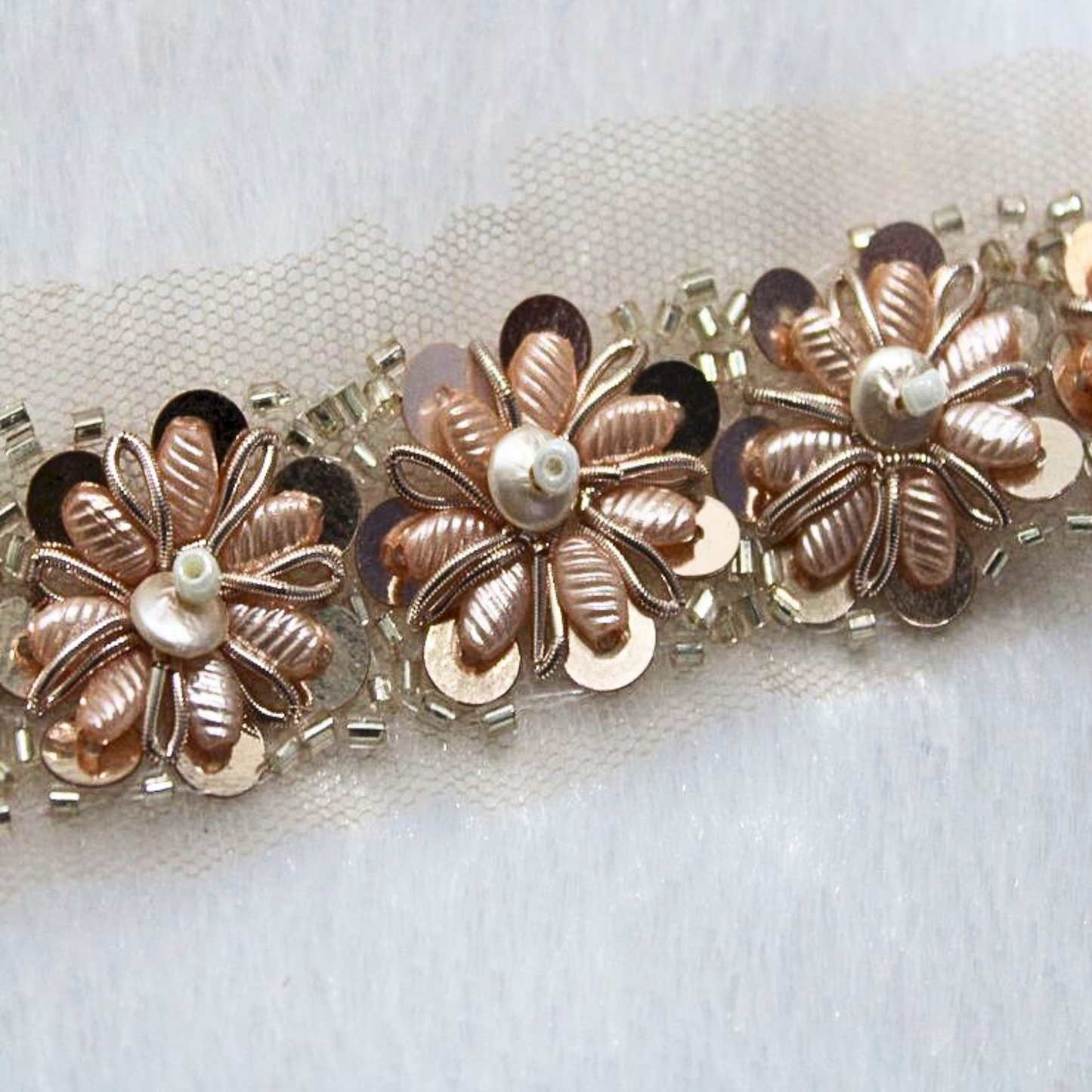 Rose Gold Embellished Handwork Trim