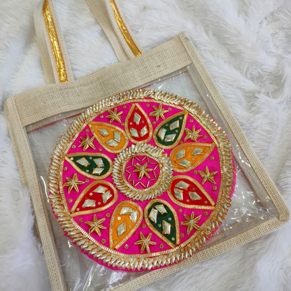 Pink Embellished Gota Patch (6 Pieces)