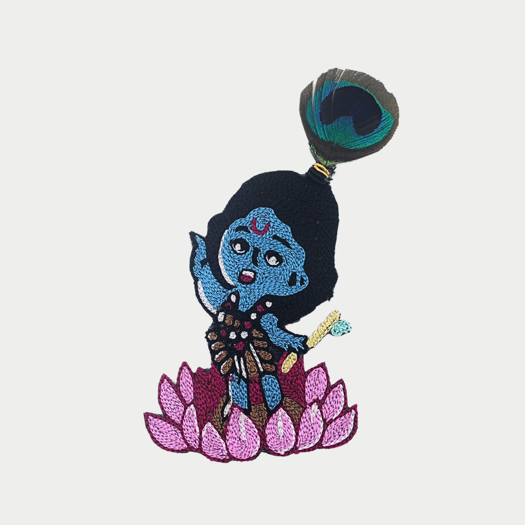 Krishna's Thread of Devotion Embroidery Patch