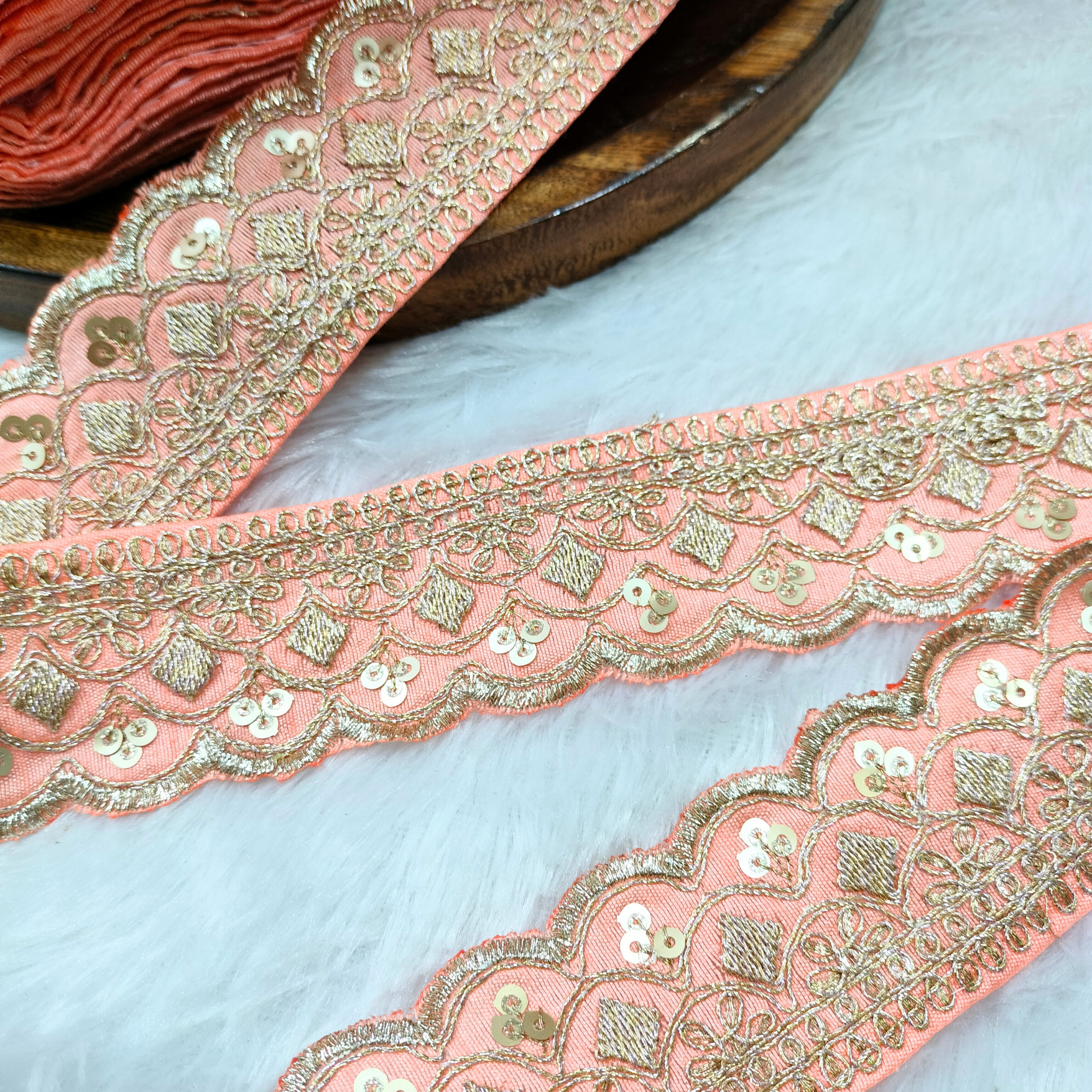 Fancy Embellished Zari Lace Border
