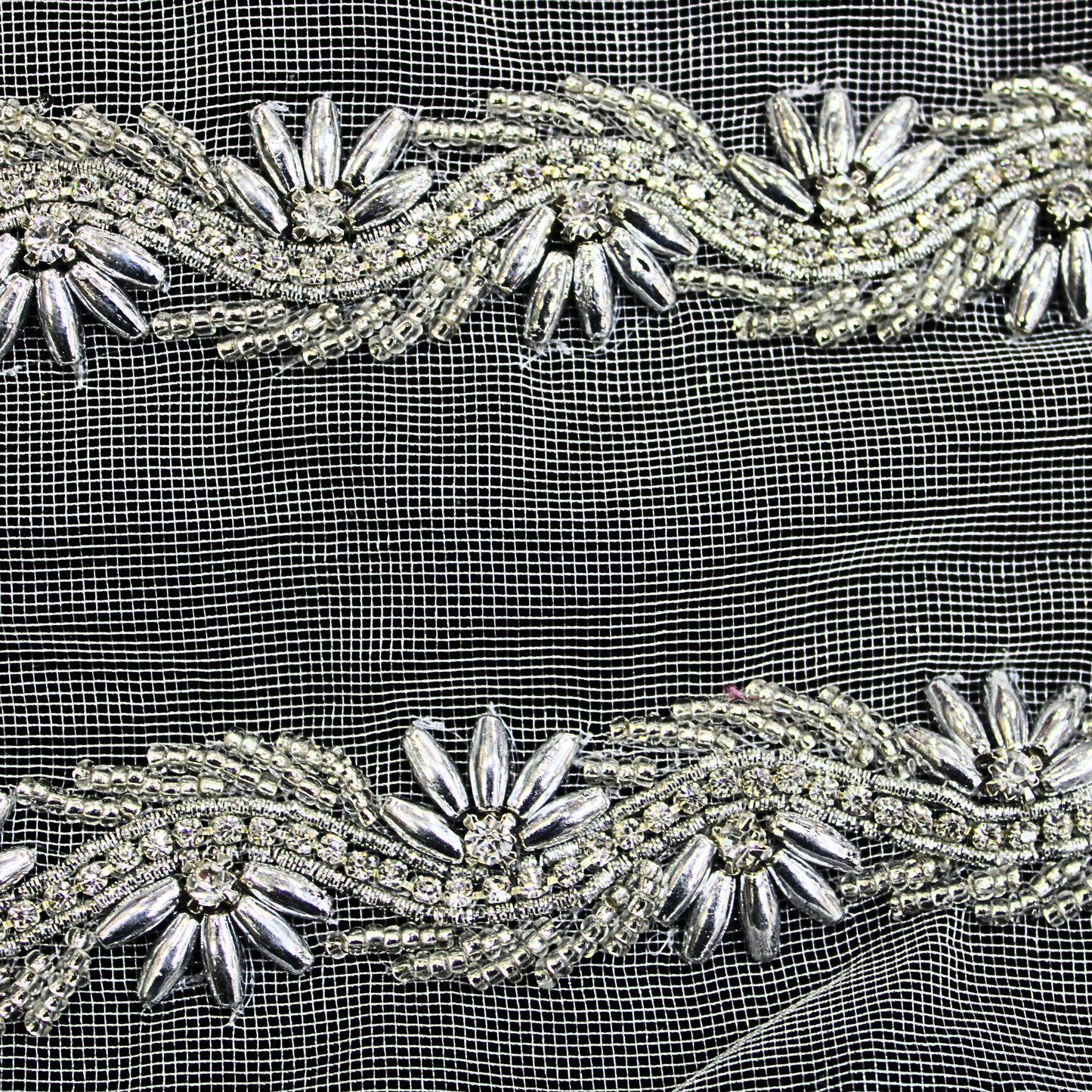 Silver Embellished Handwork Trim