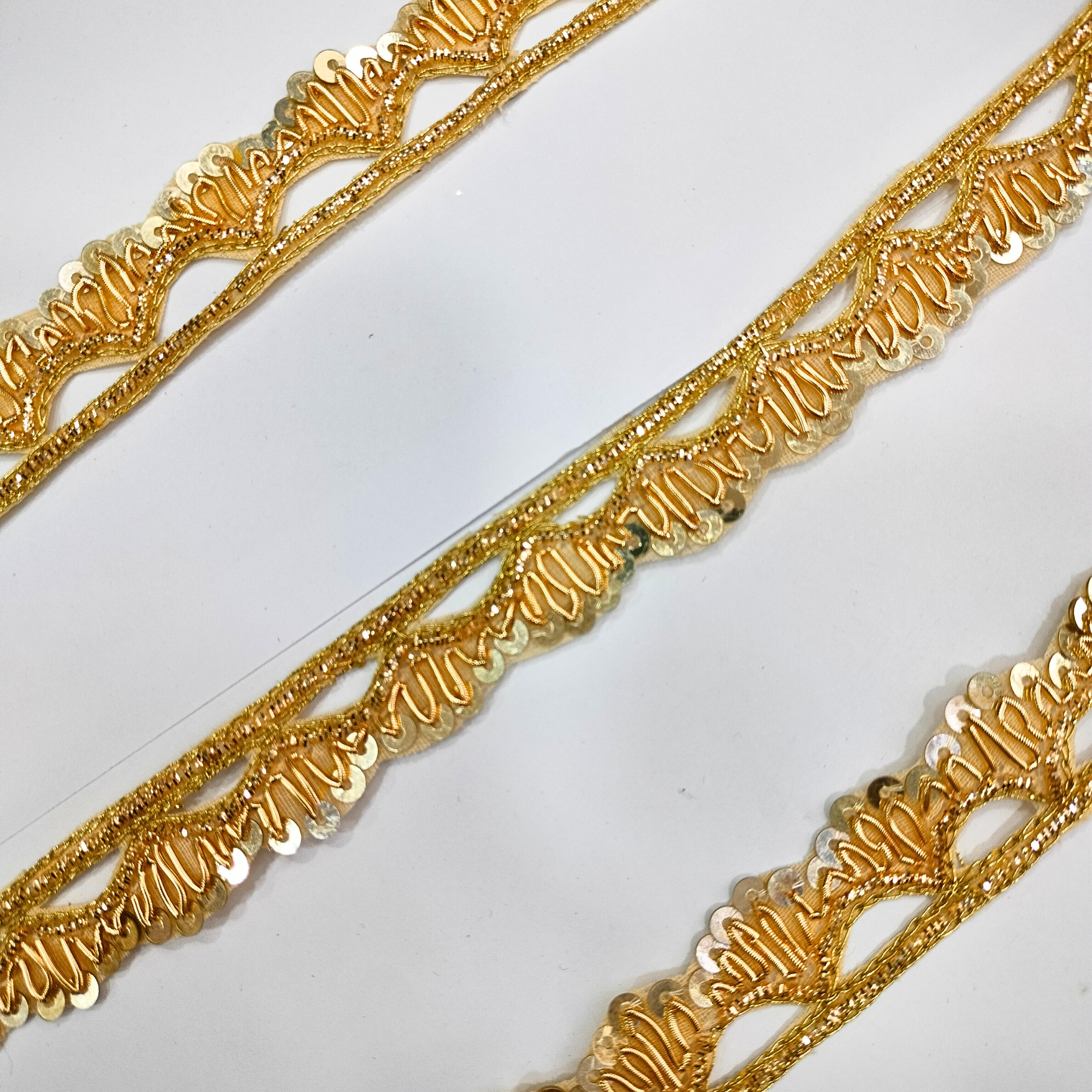 Golden Embellished Handwork Zardozi Work Lace
