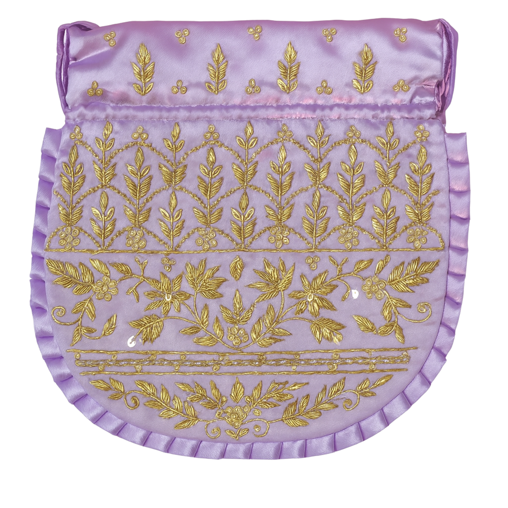 Lavender Vine Embroidered Potli Bag