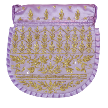 Lavender Vine Embroidered Potli Bag