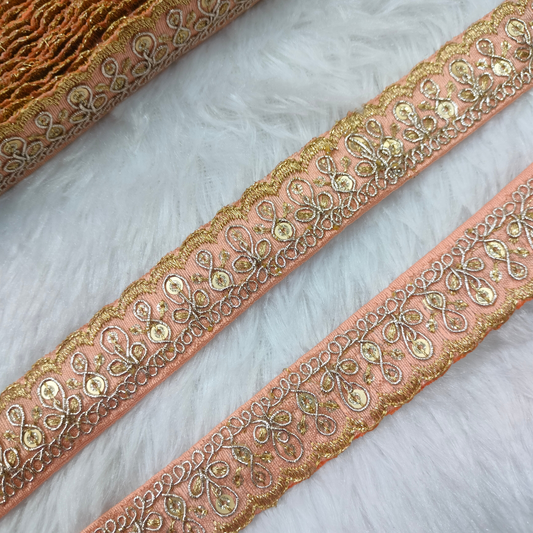 Fancy Peach Zari Trim
