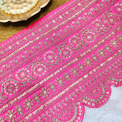 Traditional Zari Embellished Scallop Lace